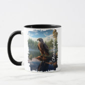 Mug Faucon par réflexion de lac de montagne  (Gauche)