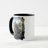Mug Faucon par réflexion de lac de montagne  (Devant gauche)