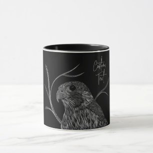 Mug Faucon pèlerin dans les branches de l'arbre avec é