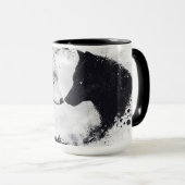 Mug Faune Loups gris et noirs (Devant droit)