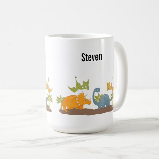 Mug Faune sauvage de Cute Dinosaure (Devant droit)