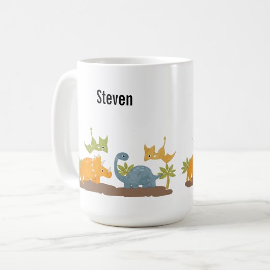 Mug Faune sauvage de Cute Dinosaure (Devant gauche)