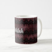 Mug Fausse dentelle noir bordeaux (Devant droit)