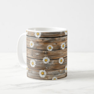 Mug Fausse Fleur de Marguerite en Bois