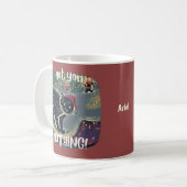 Mug Fausse Naughty Black Chat Sled Funny Xmas (Devant gauche)