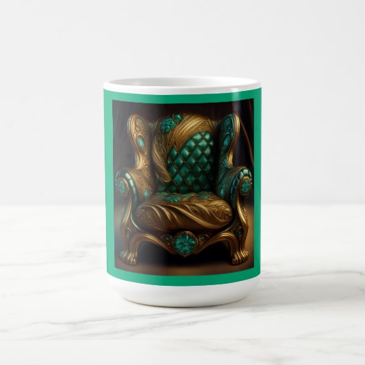 Mug Fauteuil Luxueux Vert Et Or (Centre)