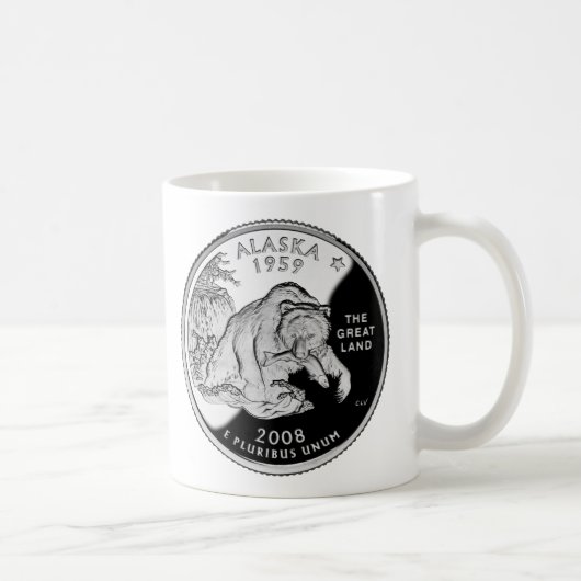Mug Faux Alaska State Quarter The Great Land Grizzly (Droite)