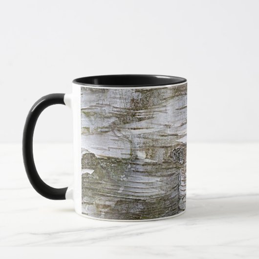 Mug Faux Birch Tree Bark Texture Look Motif (Gauche)