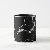 Mug Faux Black Marble Texture Look Avec Nom Personnali (Centre)