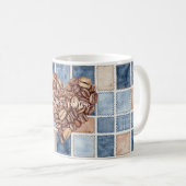 Mug Faux Bleu Crème Denim Premier Café Grains de Cœur (Devant droit)