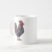 Mug Faux Coq Patriotique Brodé (Devant gauche)