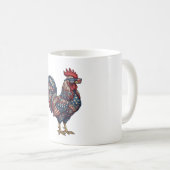 Mug Faux Coq Patriotique Brodé (Devant droit)