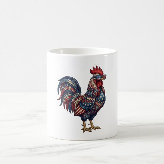 Mug Faux Coq Patriotique Brodé (Centre)