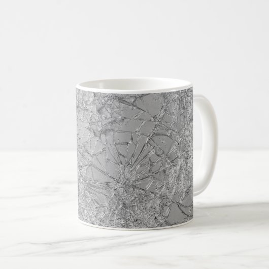 Mug Faux Cracké Conception cassée - Drôle Dissuasion d (Devant droit)