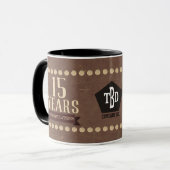 Mug Faux cuir employé jalon anniversaire de la mule (Devant gauche)