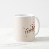 Mug Faux-foil Élégant Grateful Script pour Thanksgivin (Devant droit)
