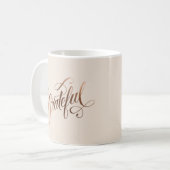 Mug Faux-foil Élégant Grateful Script pour Thanksgivin (Devant gauche)