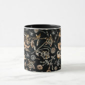 Mug Faux Gold Beetles Fleurs Feuilles Fruits cerise (Centre)
