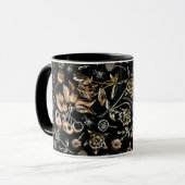 Mug Faux Gold Beetles Fleurs Feuilles Fruits cerise (Devant gauche)