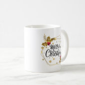 Mug Faux Gold Floral Joyeux Noël| Musique (Devant droit)