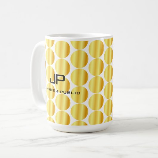 Mug Faux Gold Monogramme Modèle personnalisé (Devant gauche)
