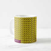 Mug Faux knit - nervurez brun jaune/foncé de point, - (Devant gauche)
