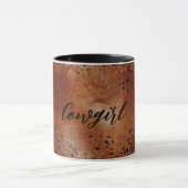 Mug Faux Leather Brown Leopard Spots (Centre)