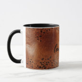 Mug Faux Leather Brown Leopard Spots (Gauche)