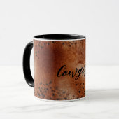 Mug Faux Leather Brown Leopard Spots (Devant gauche)