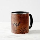 Mug Faux Leather Brown Leopard Spots (Devant droit)