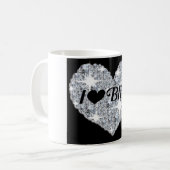 Mug Faux losange étincelant I Love Bling coeur design (Devant gauche)