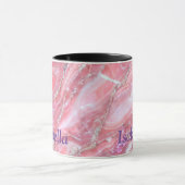 Mug Faux Marbre Rose Texture Avec Parties scintillant (Centre)