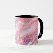 Mug Faux Marbre Rose Texture Avec Parties scintillant (Devant droit)