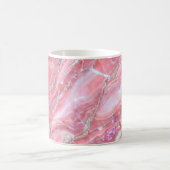 Mug Faux Marbre Rose Texture Avec Parties scintillant  (Centre)
