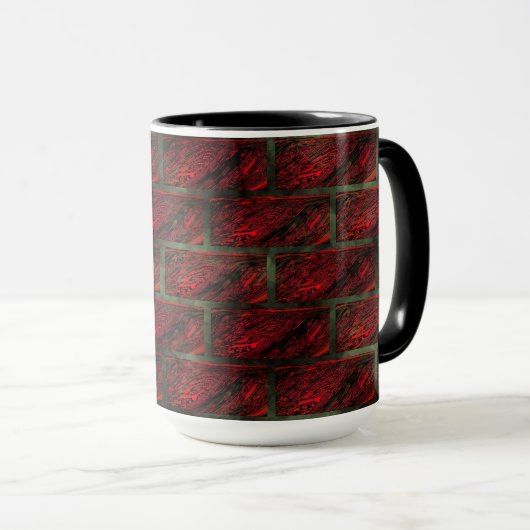Mug Faux mur de briques apparentes ou tuiles le simula (Devant droit)