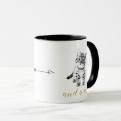 Mug Faux or parties scintillant texte noir chat (Devant droit)