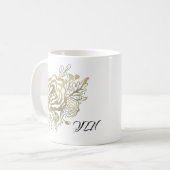 Mug Faux or rose français floral (Devant gauche)