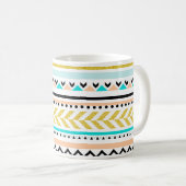 Mug Faux Parties scintillant Gold, Turquoise, Coral Az (Devant droit)