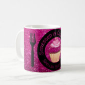 Mug Faux Parties scintillant rose Cupcake Citation Cof (Devant gauche)