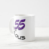 Mug Faux Purple Parties scintillant 55 et cadeau d'ann (Devant gauche)