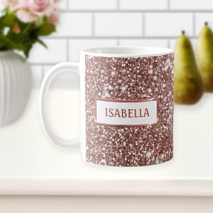 Mug Faux Rose Gold Pailleté Texture Regardez Avec Votr