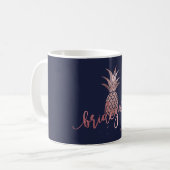 Mug Faux Rose Gold Pineappa Bridesmaid Cadeaux (Devant gauche)