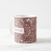 Mug Faux Rose Parties scintillant Or Texture Regarder  (Devant gauche)
