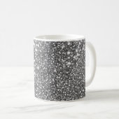Mug Faux Silver Parties scintillant Texture Look & Cus (Devant droit)
