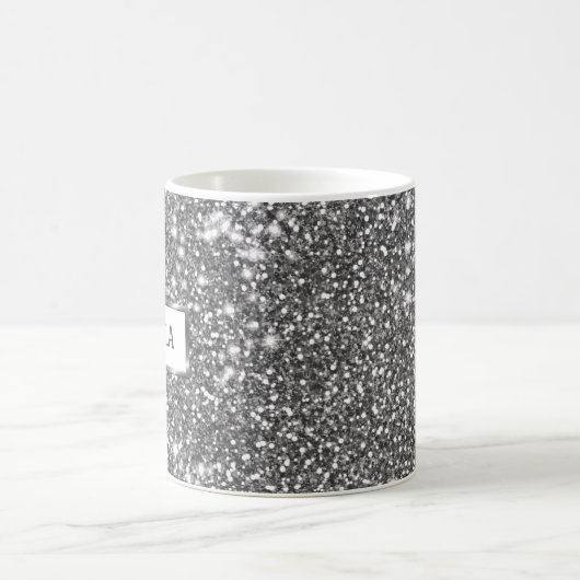Mug Faux Silver Parties scintillant Texture Look & Cus (Centre)