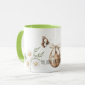 Mug Faux Wood Easter Egg Bow Butterfly Daisy Flowers (Devant gauche)