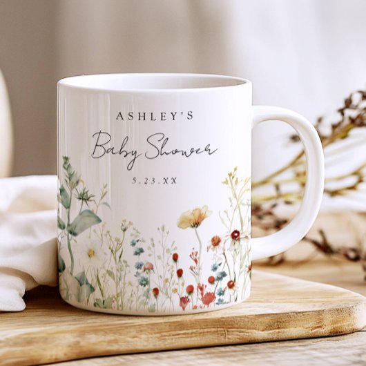 Mug Faveur de Baby Shower pour champ de fleurs sauvage