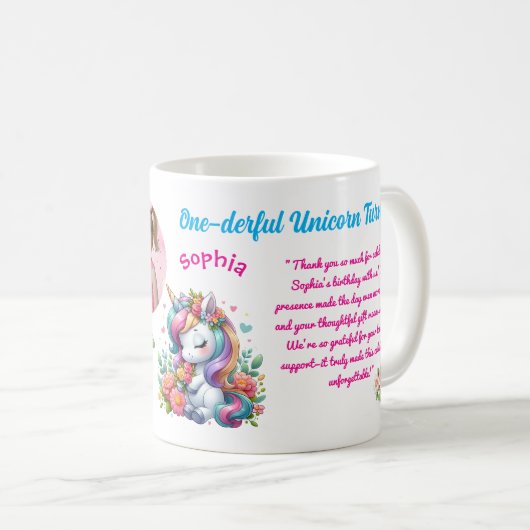 Mug Faveur de code-barres d'anniversaire pour enfants (Devant droit)