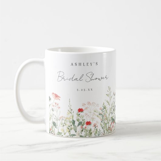 Mug Faveur de douche de mariée Prairie Fleur Sauvage (Gauche)
