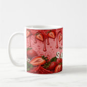 Mug Faveur de fête rose rouge fraise Blush Rétro (Gauche)
